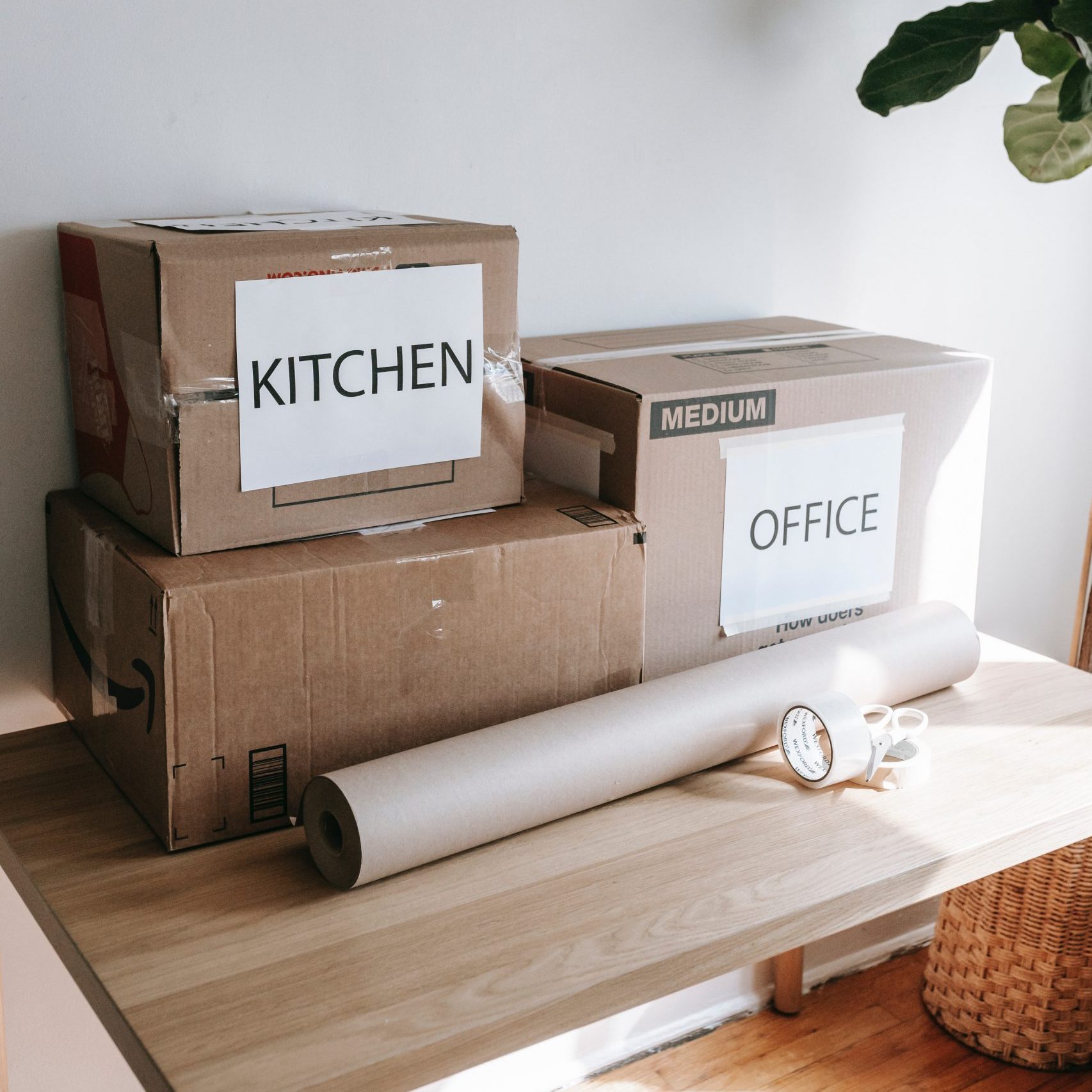 boxes moving house flat