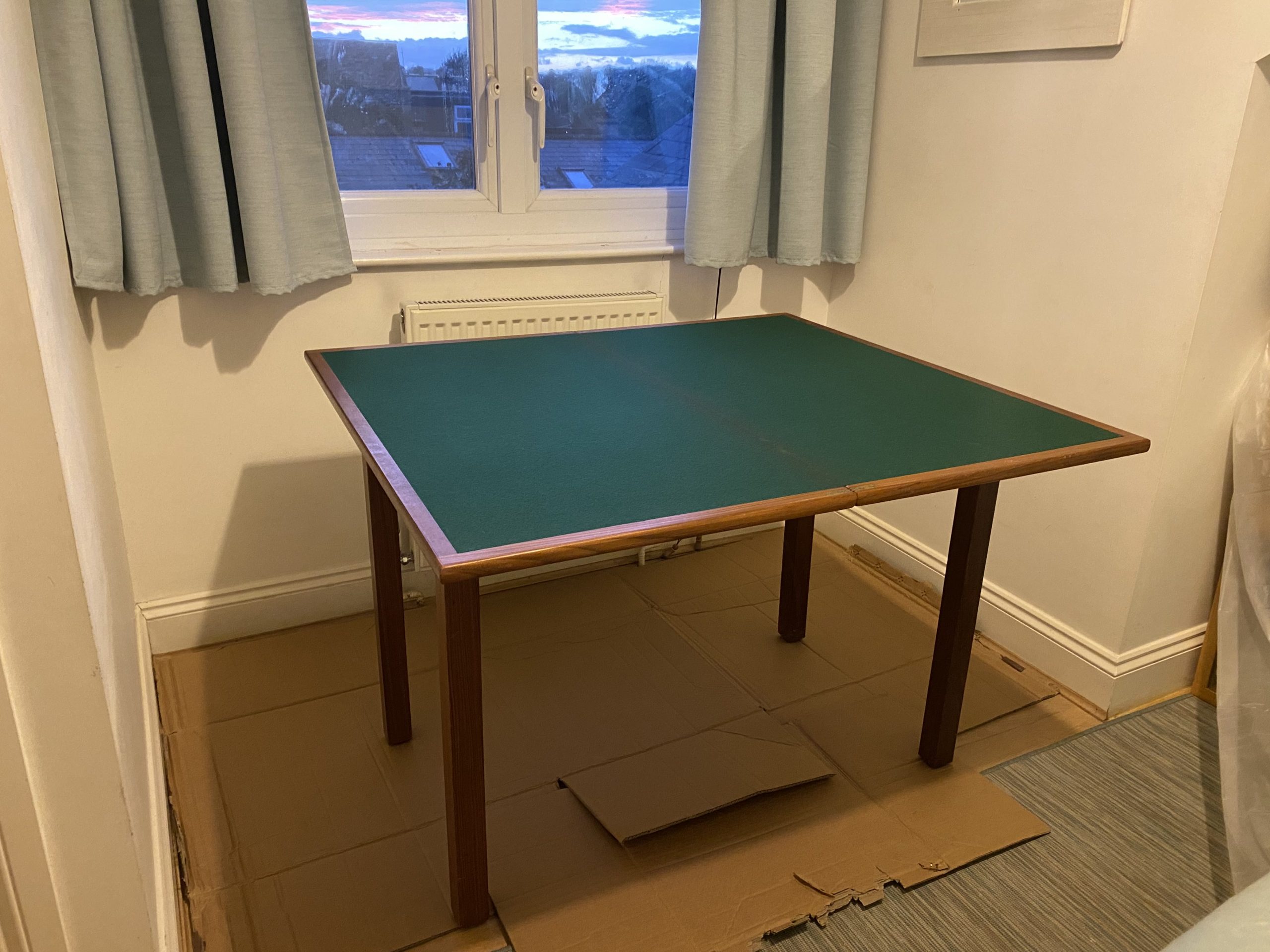 Vintage poker table desk restoration (02)