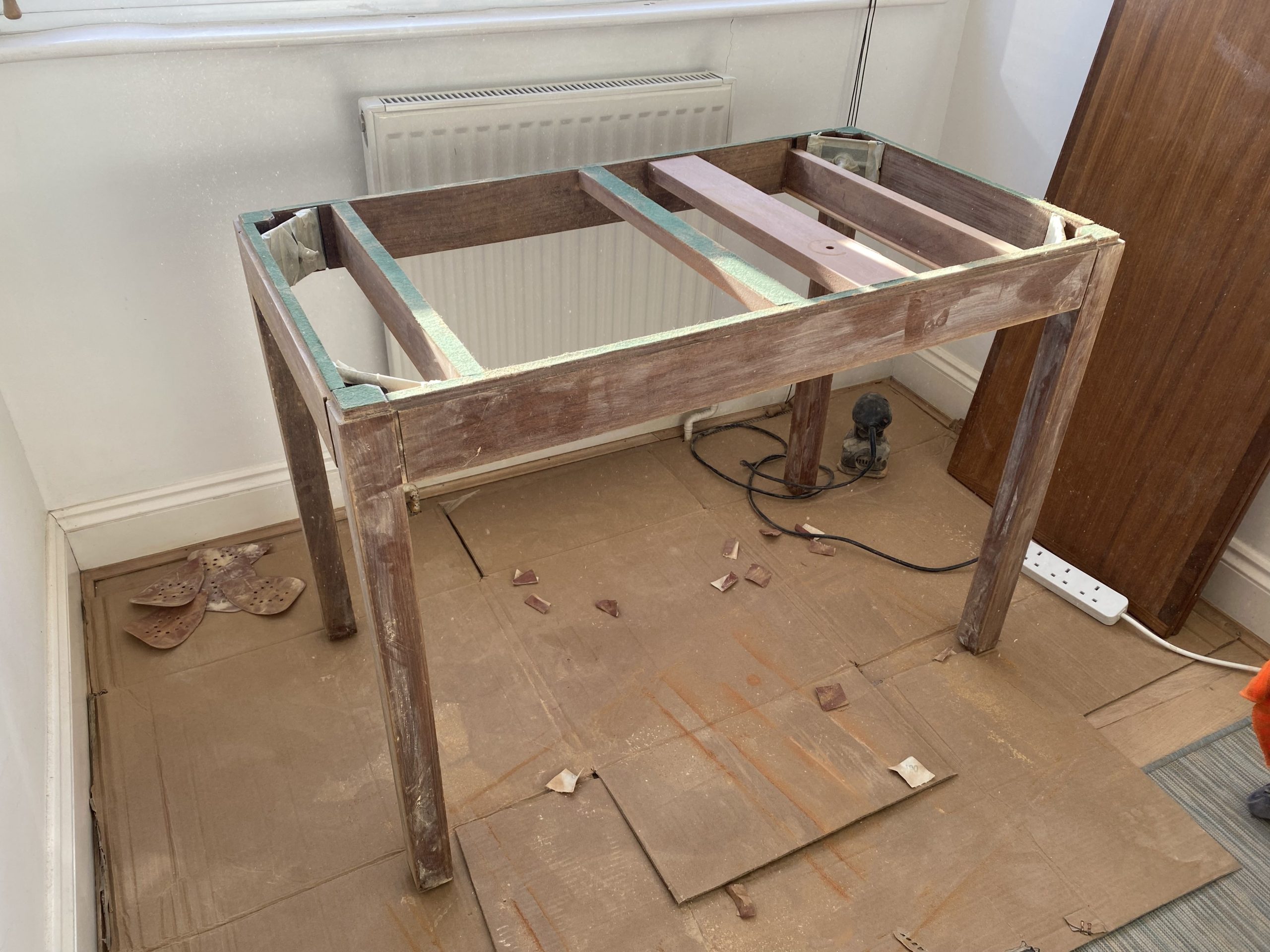 Vintage poker table desk restoration (04)