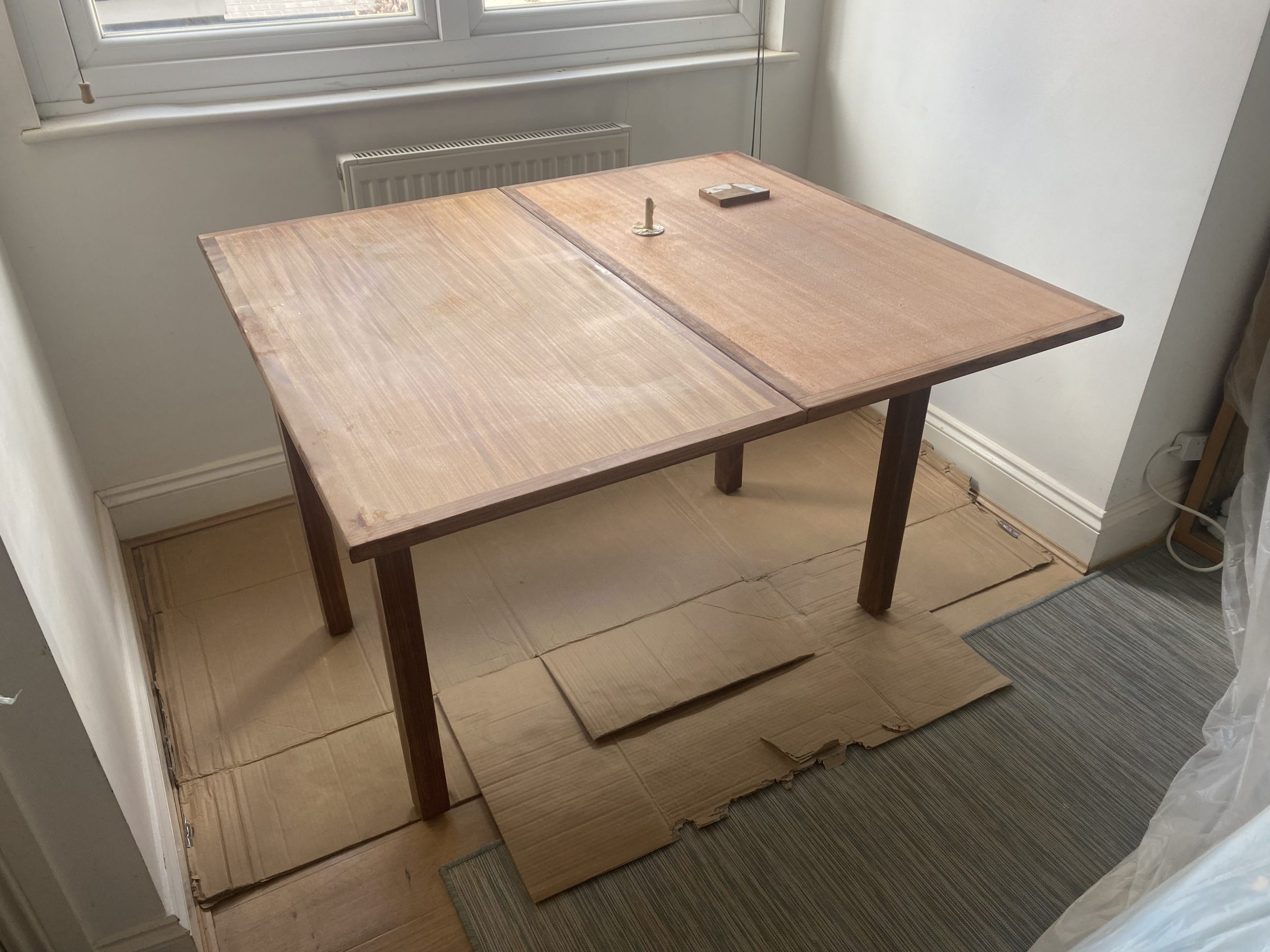 Vintage poker table desk restoration (06)