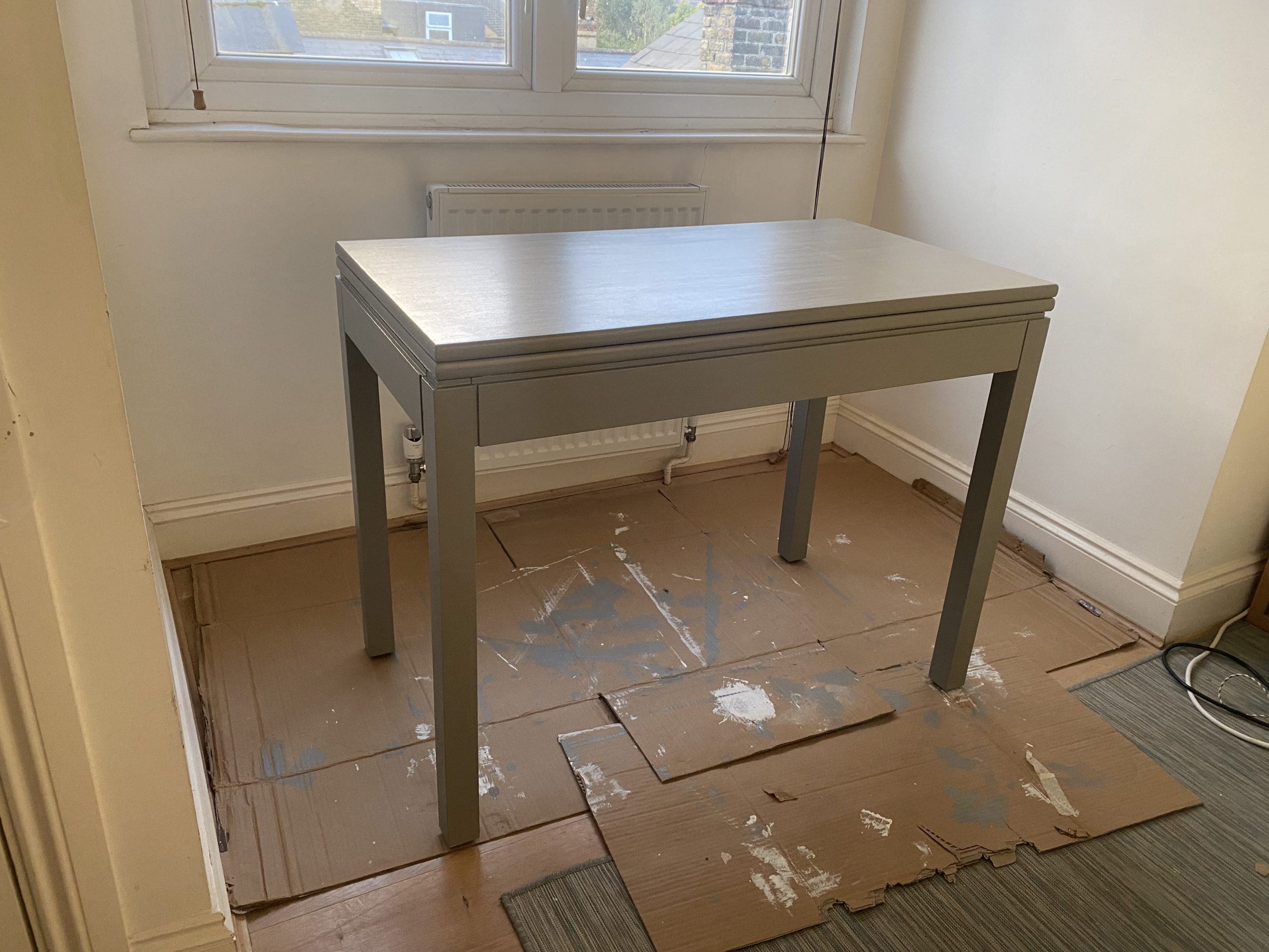 Vintage poker table desk restoration (17)