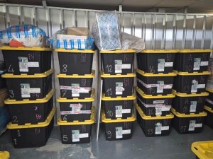 Storage space and storage boxes