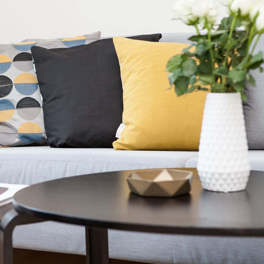 couch cushions table